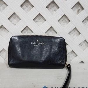 KATE SPADE BLACK LEATHER WALLET WITH CERTIFICATE OF AUTHENTICATION